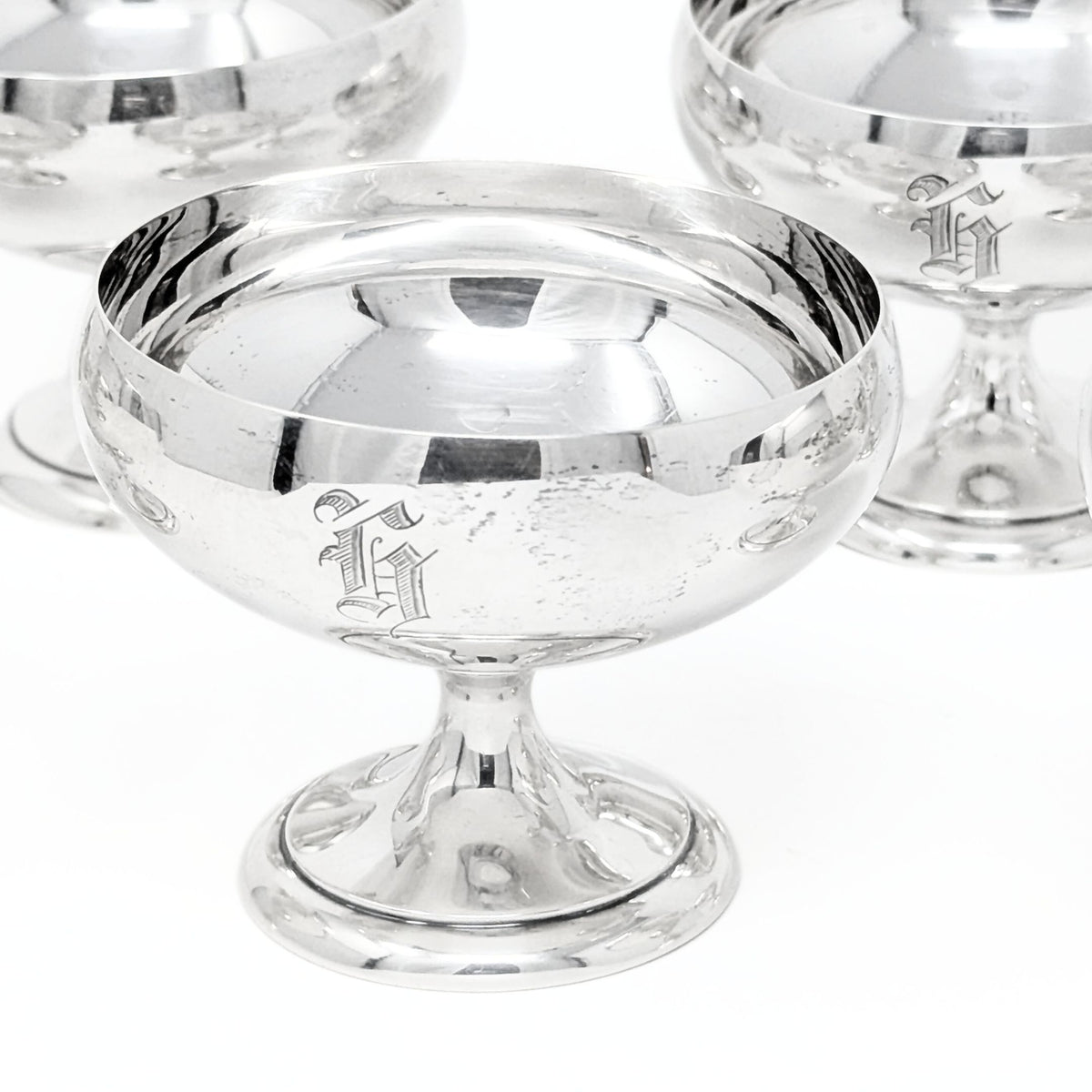 Wallace Sterling Silver "G" Monogram Champagne/Sherbets (6)