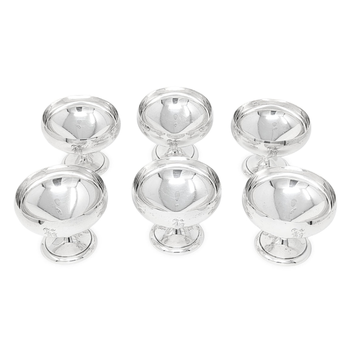 Wallace Sterling Silver "G" Monogram Champagne/Sherbets (6)