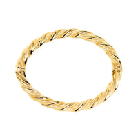 Milor Italian 18K Gold 7.5mm Twist Hinged 7.25” Bangle Bracelet