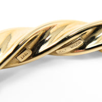 Milor Italian 18K Gold 7.5mm Twist Hinged 7.25” Bangle Bracelet