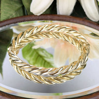 Milor Italian 18K Gold 7.5mm Twist Hinged 7.25” Bangle Bracelet