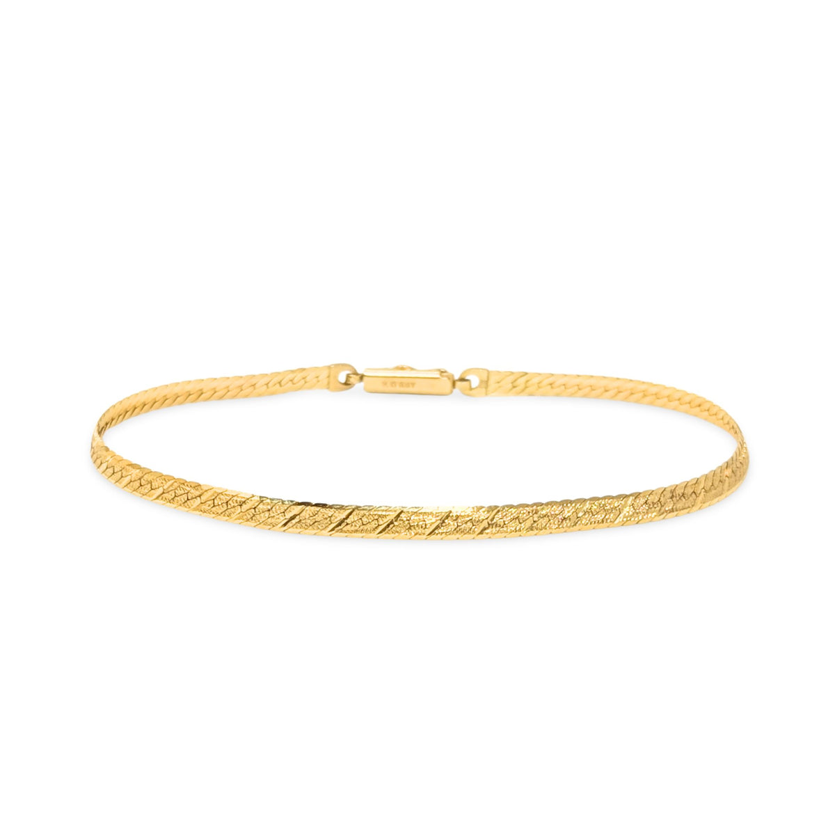 Italian 14K Gold 3.6mm Herringbone 7 3/4” Bracelet