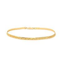 Italian 14K Gold 3.6mm Herringbone 7 3/4” Bracelet