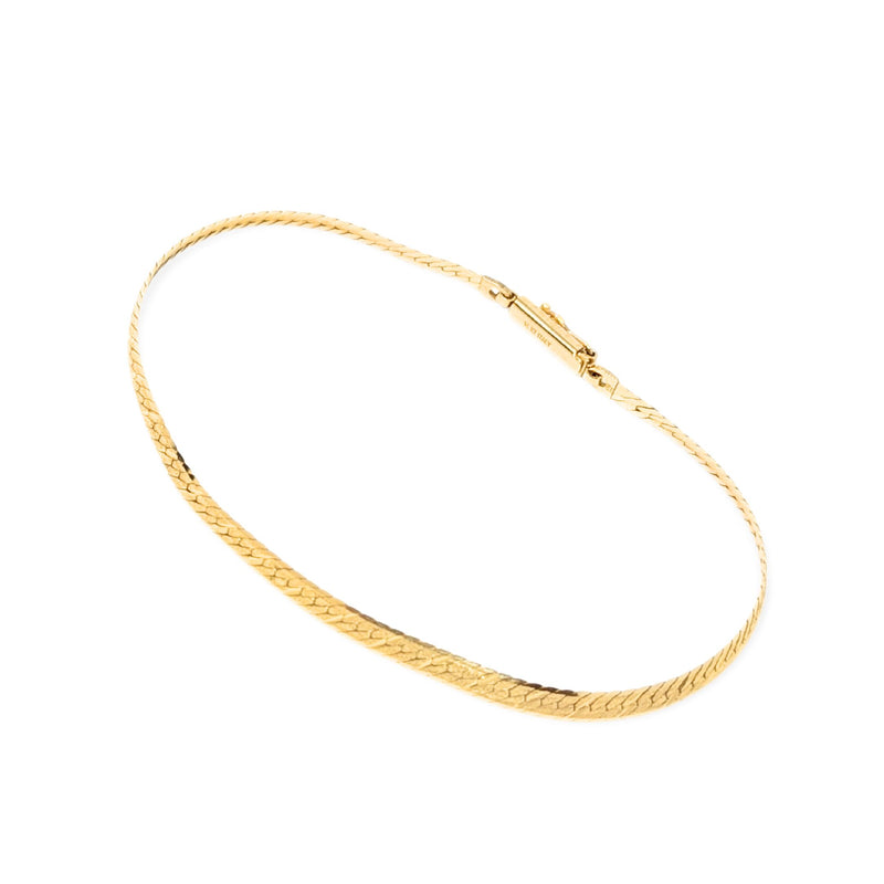 Italian 14K Gold 3.6mm Herringbone 7 3/4” Bracelet