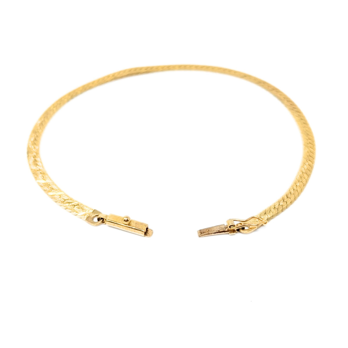 Italian 14K Gold 3.6mm Herringbone 7 3/4” Bracelet