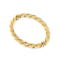 Milor Italian 18K Gold 7.5mm Twist Hinged 7” Bangle Bracelet