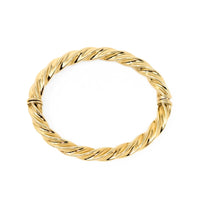 Milor Italian 18K Gold 7.5mm Twist Hinged 7” Bangle Bracelet