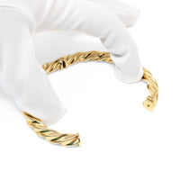 Milor Italian 18K Gold 7.5mm Twist Hinged 7” Bangle Bracelet