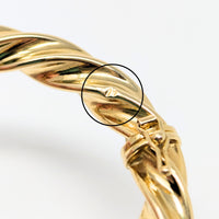 Milor Italian 18K Gold 7.5mm Twist Hinged 7” Bangle Bracelet