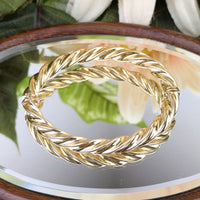 Milor Italian 18K Gold 7.5mm Twist Hinged 7” Bangle Bracelet