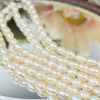 Triple Strand Button Pearl 18" Necklace w/ Sterling Clasp