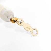 14K Gold, Moonstone, & Pink Quartz Bead 6.5" Bracelet