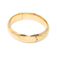 14K Gold Vintage Monogrammed Etched Bangle Bracelet