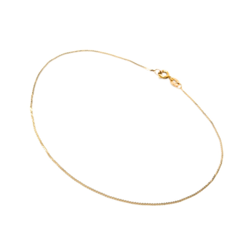 Italian 14K Gold .9mm Serpentine 9” Anklet