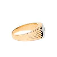 13K/17K Gold Art Deco Style Old Euro Cut Diamond Ring - Size 5.75