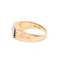 13K/17K Gold Art Deco Style Old Euro Cut Diamond Ring - Size 5.75