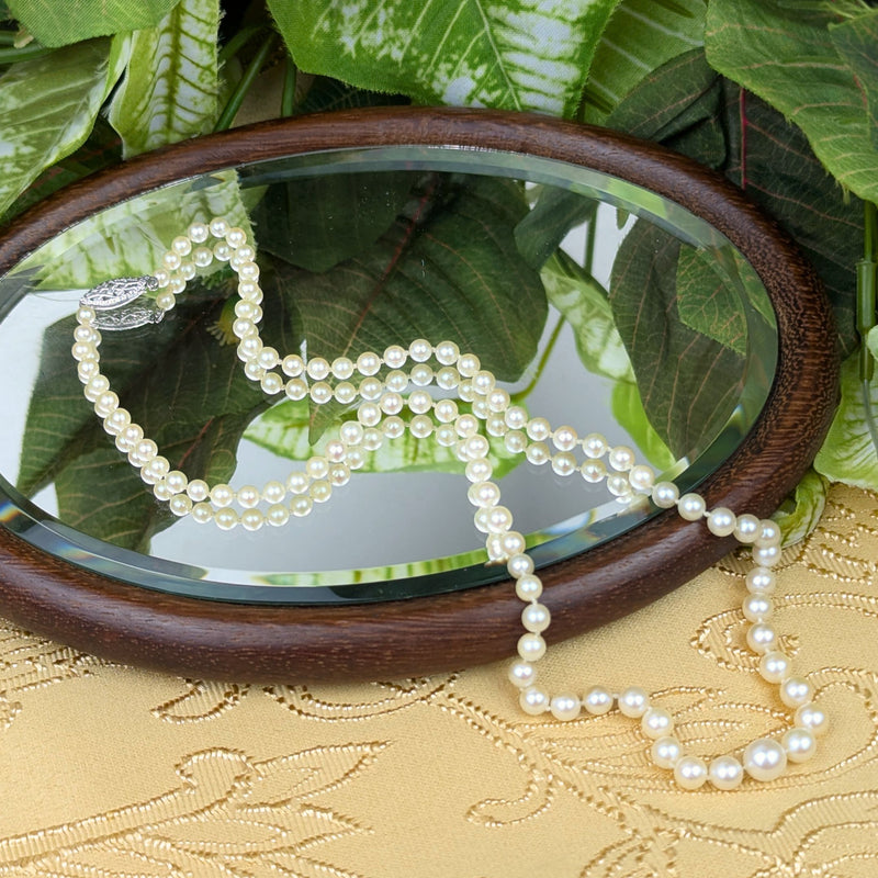 14K Gold Vintage 18” Graduated Pearl Necklace