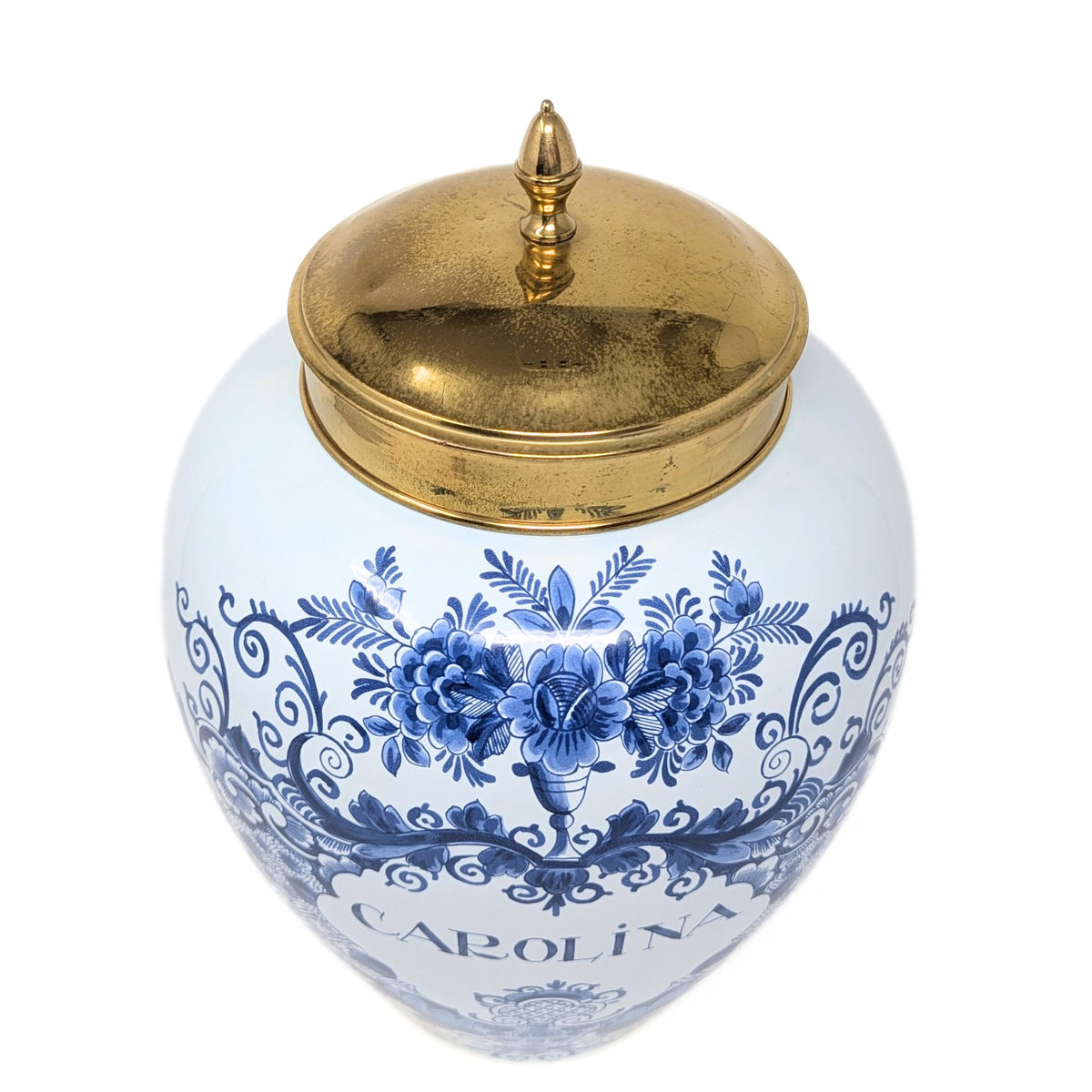 Colonial Williamsburg Restoration OUD Delft CAROLINA 12" Tobacco Jar