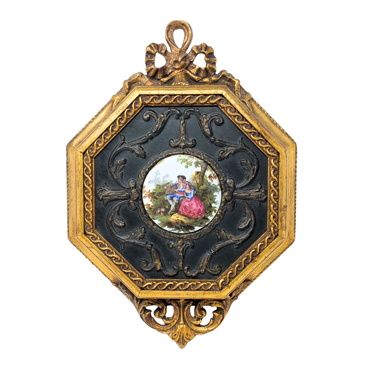 Vintage French Porcelain Gilt Wall Plaques (Pair)
