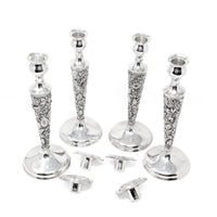 Stieff "Rose" Sterling Silver Monogrammed Weighted Candlesticks (Set of 4)