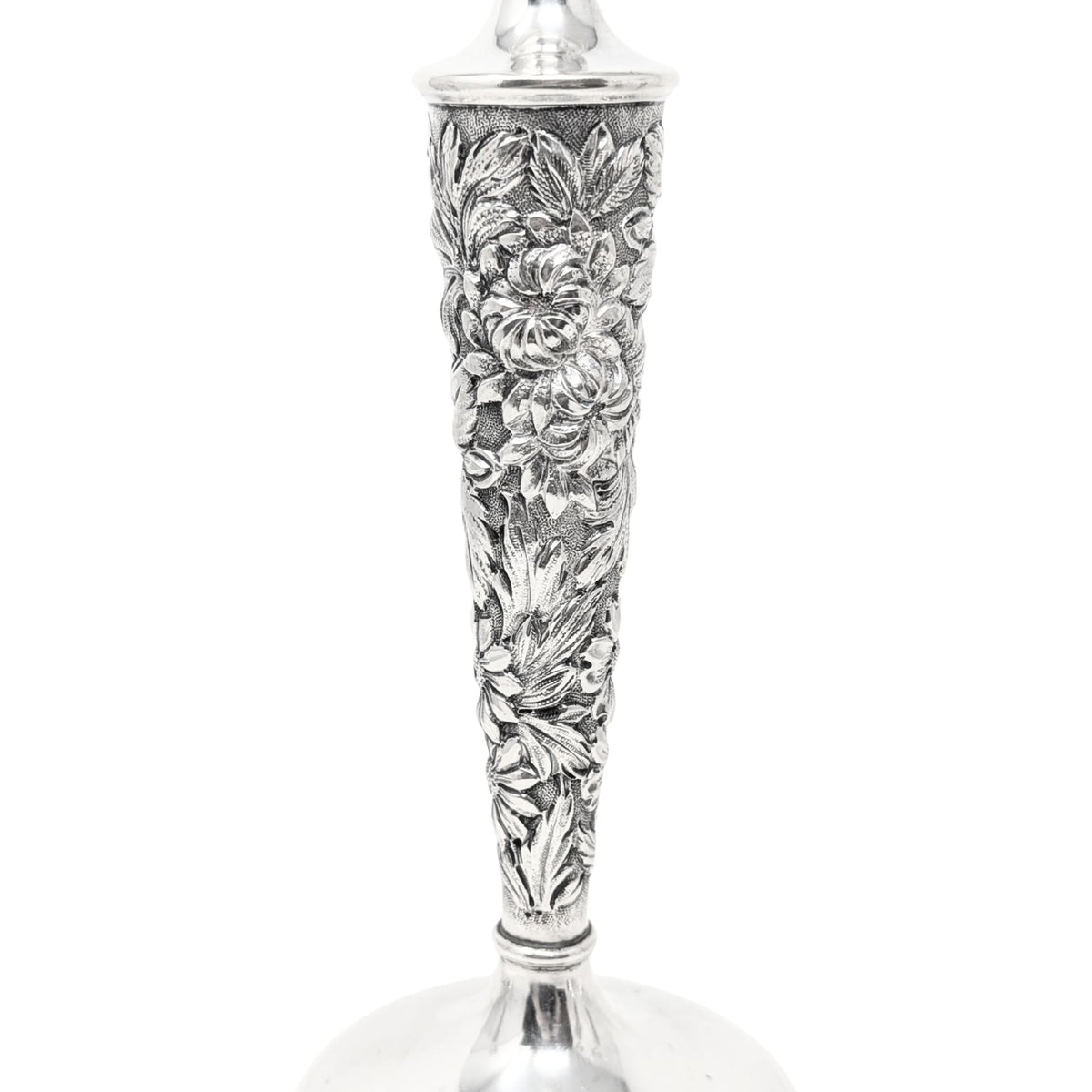Stieff "Rose" Sterling Silver Monogrammed Weighted Candlesticks (Set of 4)