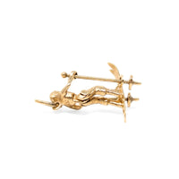 14K Gold Articulated Snow Skier Pendant/Charm