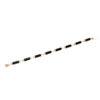 14K Gold & Black Onyx 7” Bar Link Bracelet
