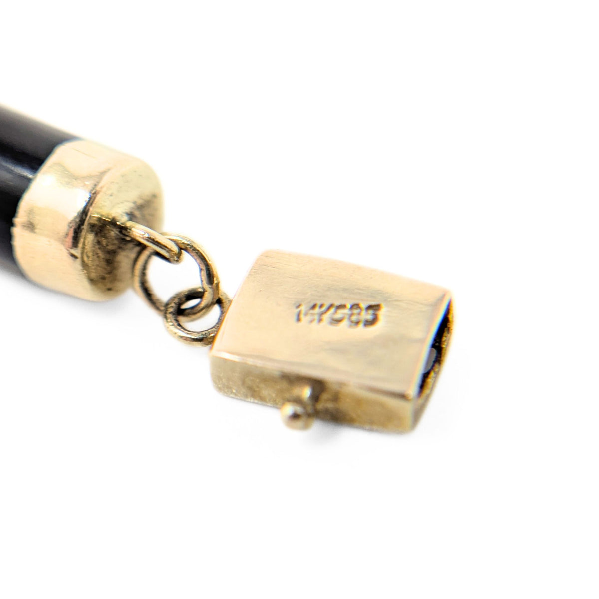 14K Gold & Black Onyx 7” Bar Link Bracelet