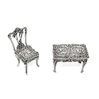 A. Marston & Co Miniature Sterling French Cherub Table and Chair