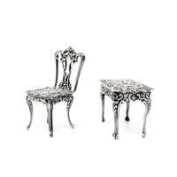 A. Marston & Co Miniature Sterling French Cherub Table and Chair