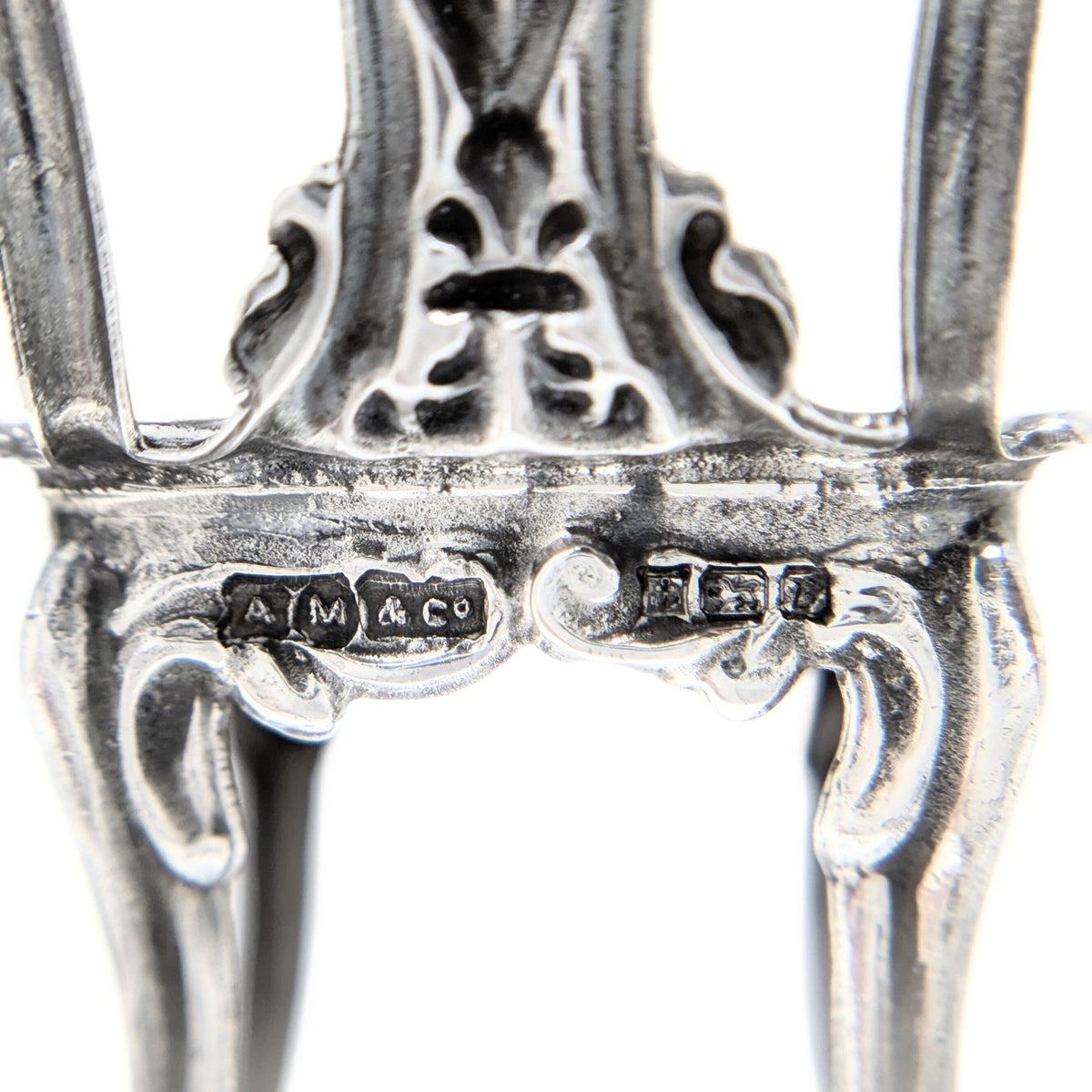 A. Marston & Co Miniature Sterling French Cherub Table and Chair