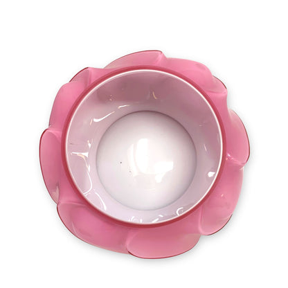 Fenton Pink Wave Crest Cased Glass Lidded Powder Jar