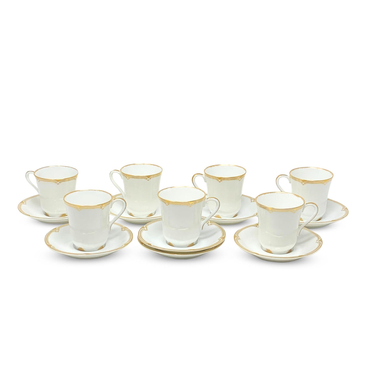 Antique Haviland Limoges Set of (7) Chocolate Cups & (8) Saucers