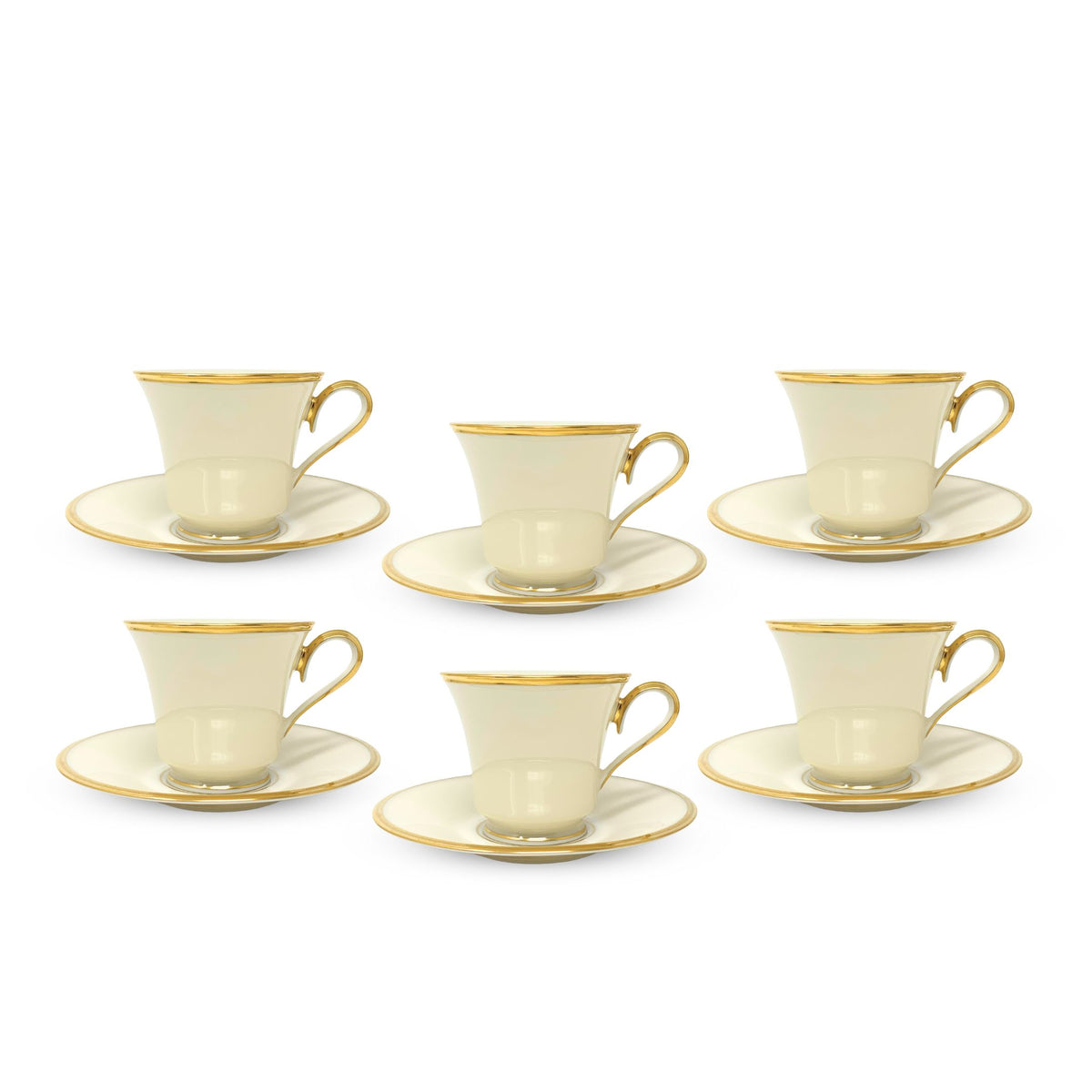 Lenox "Eternal" Set of 6 Cups & Saucers (12pcs)