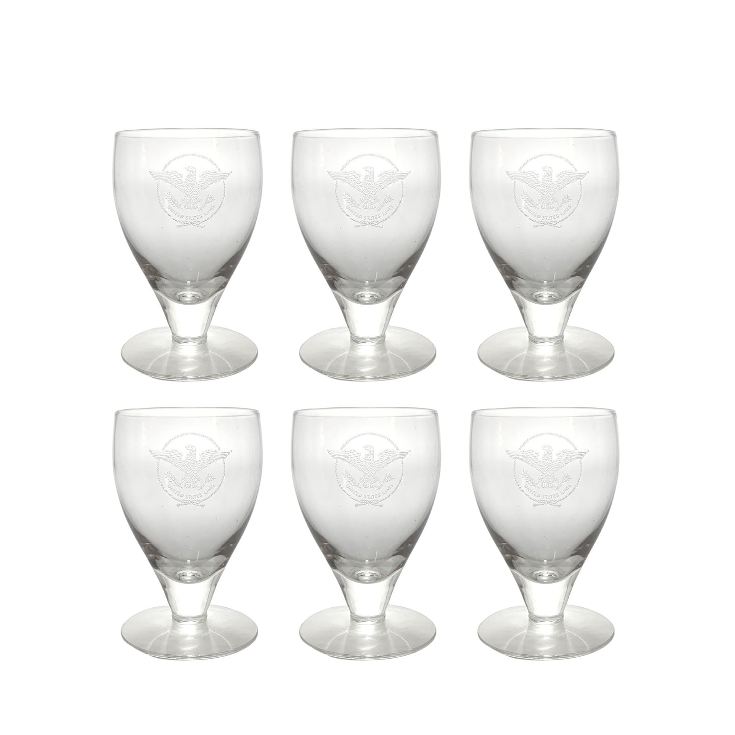 SS United States Crystal Wine Glasses (6)