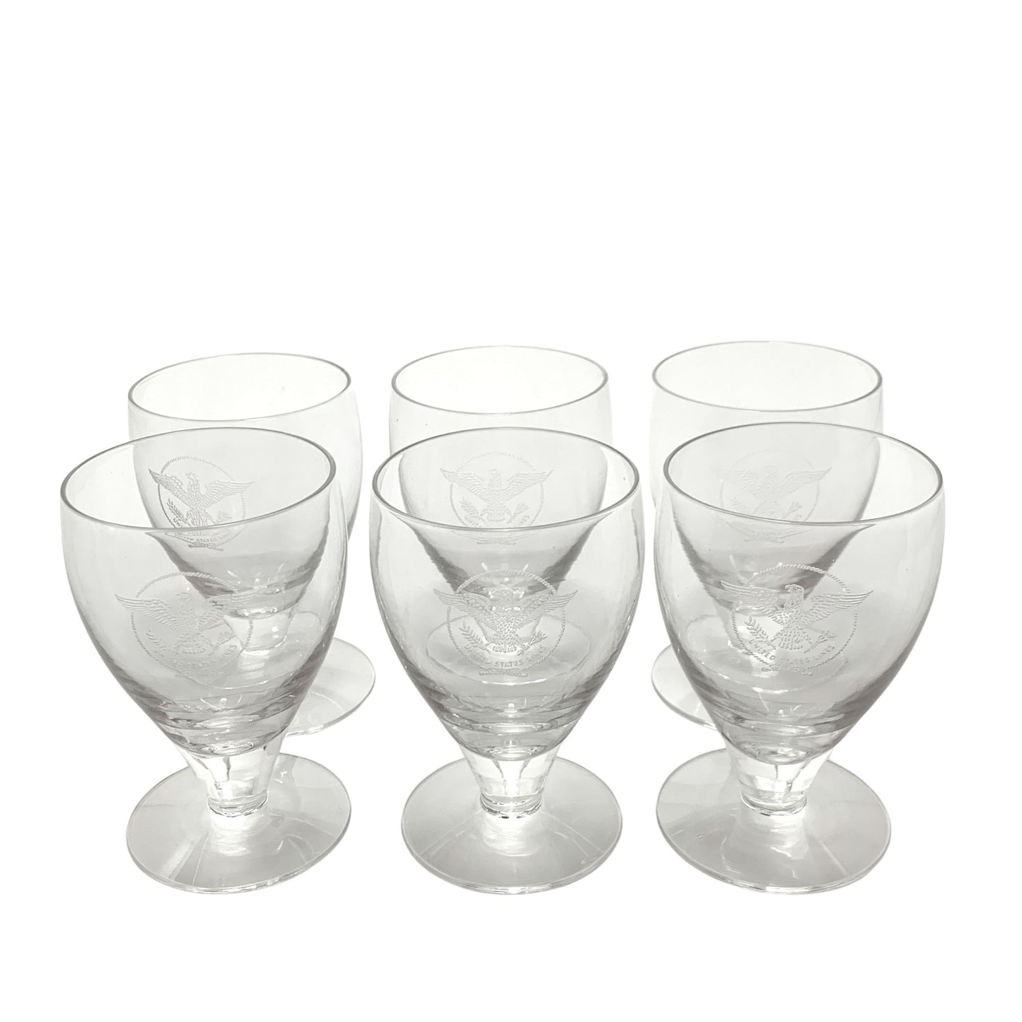 SS United States Crystal Wine Glasses (6)