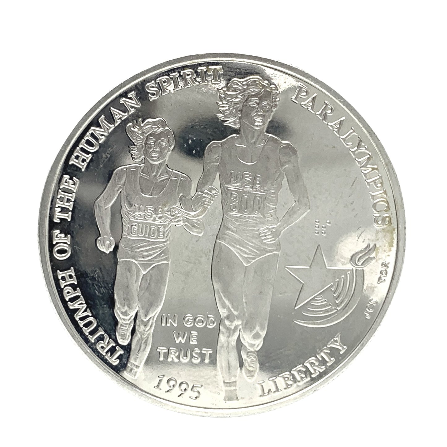 1995 Paralympics Proof Silver Dollar