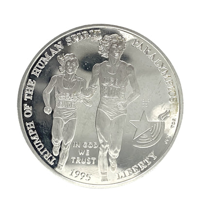 1995 Paralympics Proof Silver Dollar