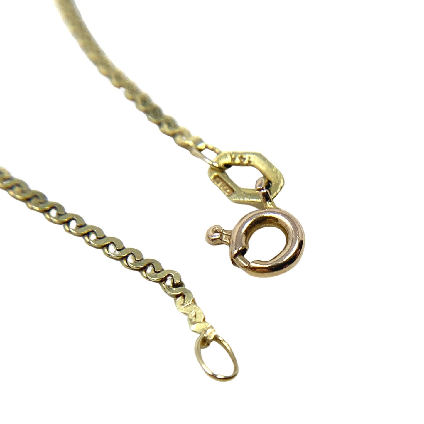 14K Gold Italian 16" Serpentine Necklace