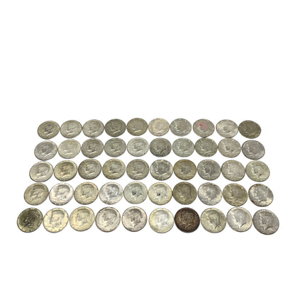 Lot of 50 40% Silver Kennedy Half Dollars $25 Face Value