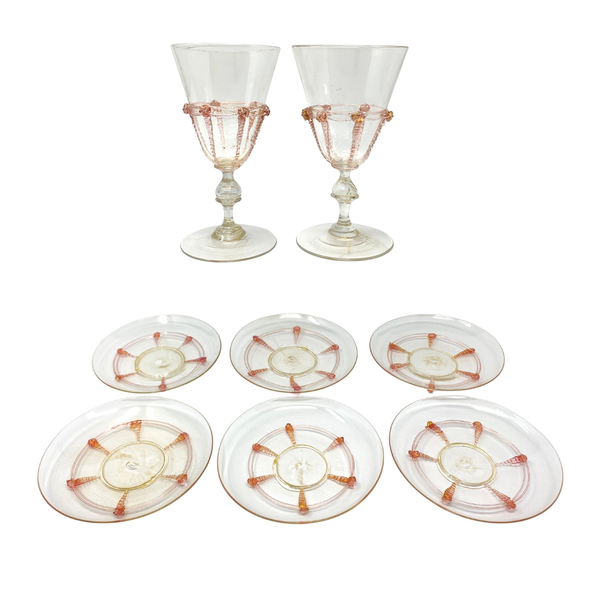 Nove Set of 6 Tall Drinking Glasses Salviati