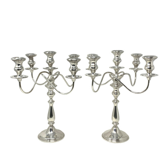 Weighted Sterling Silver 5-Light Candelabra (Pair)