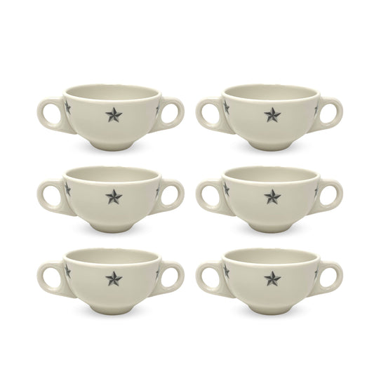 SS United States Lamberton Sterling China Two-Handled Soup Cups (6)