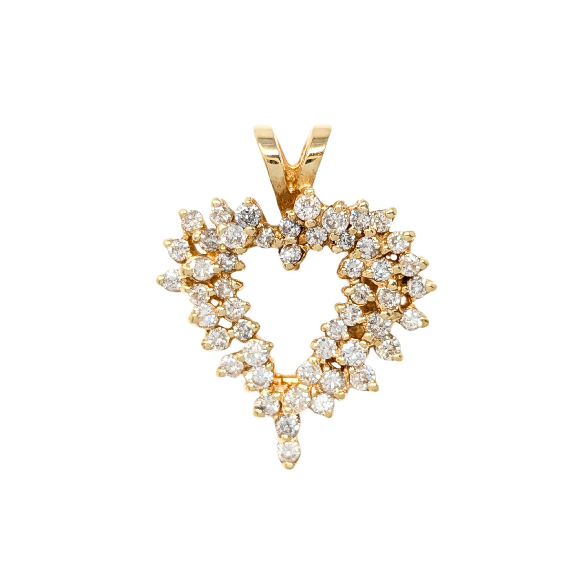 14K Gold 50 Diamond Heart Pendant