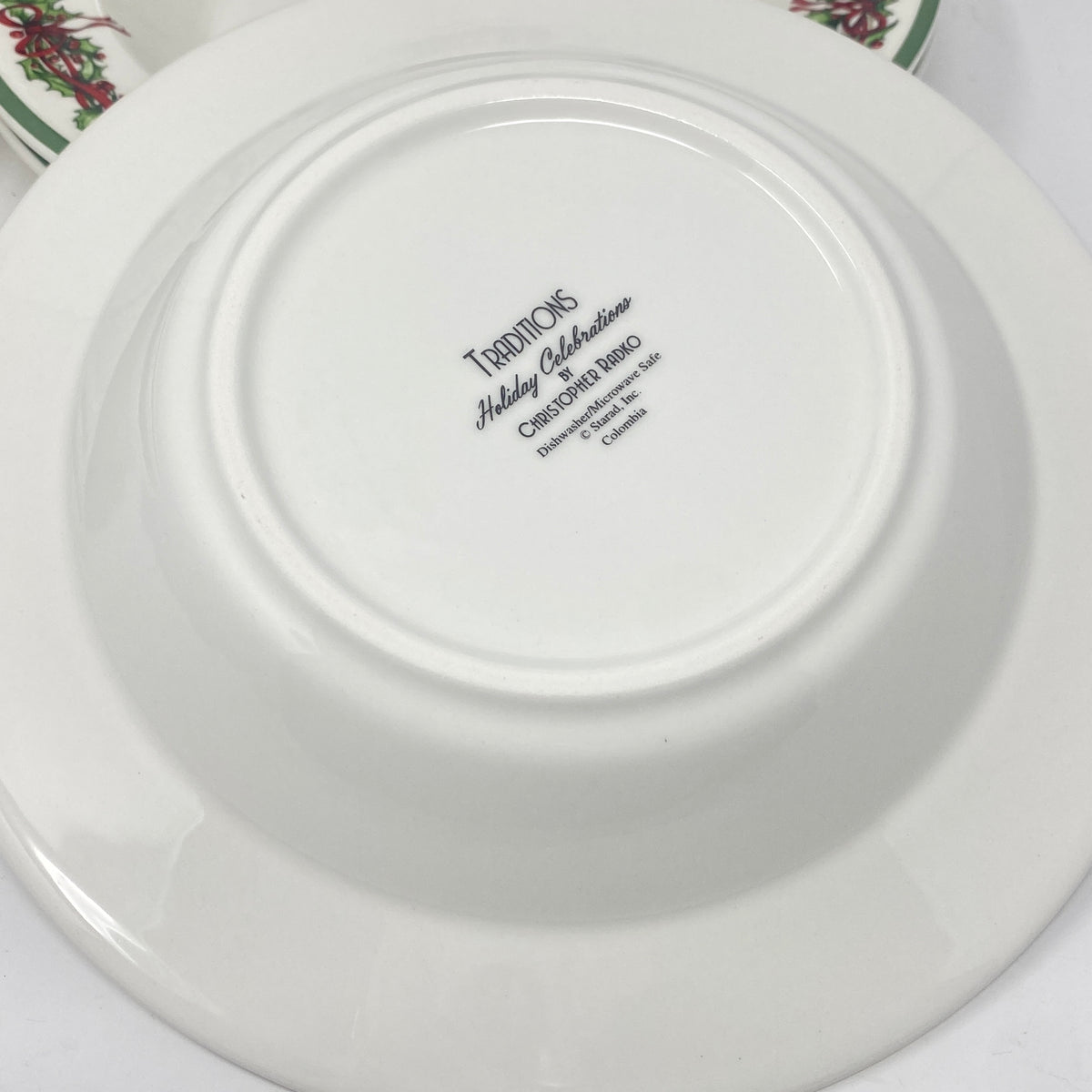 Christopher Radko Traditions "Holiday Celebrations" 9" Rimmed Soup Bowls (8)