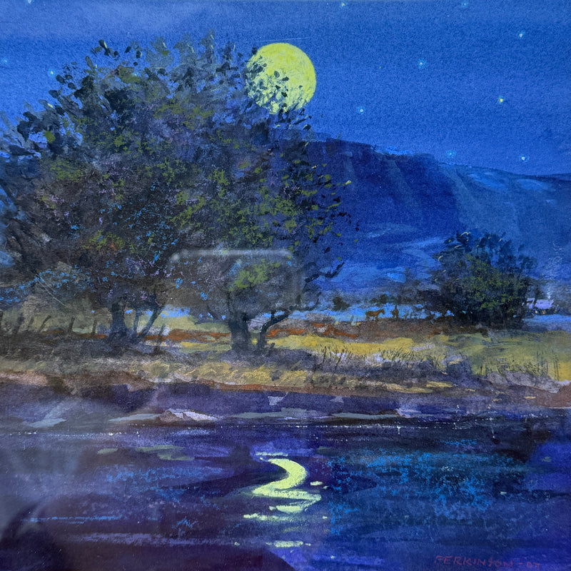 "Summer Night Near Taos" Watercolor Mixed Media by Tom Perkinson, 2007