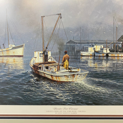 John Barber “Gloucester Point Watermen” Signed & Framed Print