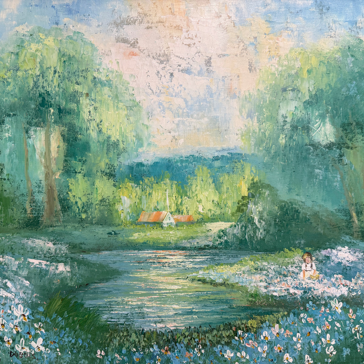 Impressionist Oil on Canvas by Dubois, ca. 1950