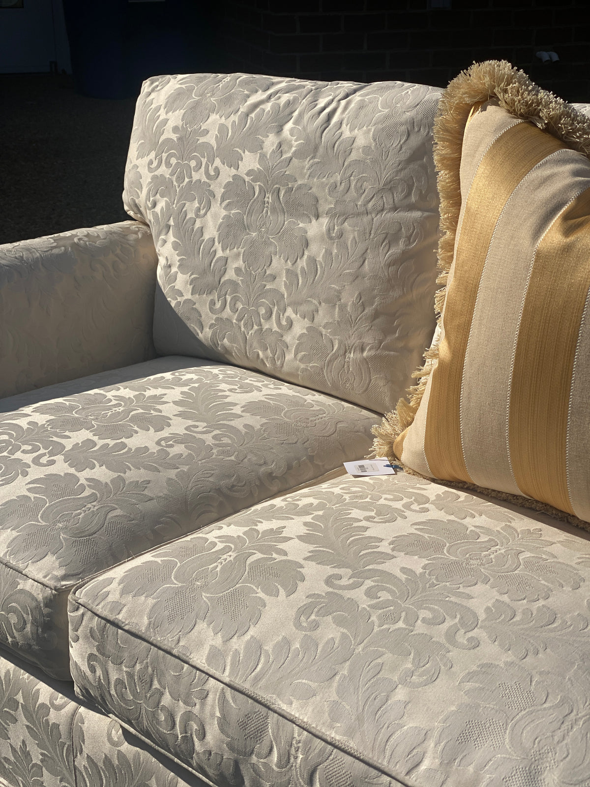 Hickory Chair Damask Sofa