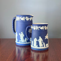 Wedgwood Jasperware Dark Blue Trojan 2pc Pitcher Set